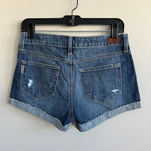 Paige Jimmy Jimmy Shorts Raw Hem Cuffed Distressed Destroyed 26 - Picture 3 of 5